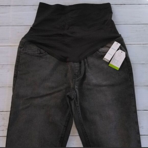 Women’s Maternity Denim Skinny Jeans & Long Sleeve Ultra Soft Shirt Size L - Picture 9 of 10